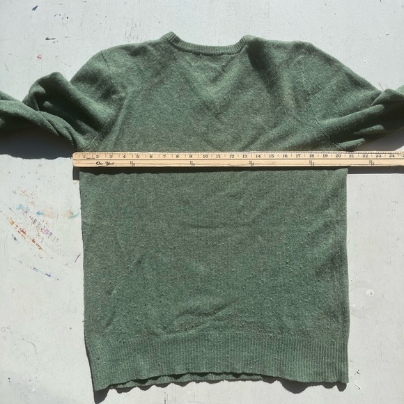 Men's Polo Ralph Lauren Sweatshirt Green Pony L V-Neck Wool Preppy Dad Classic - Picture 9 of 12